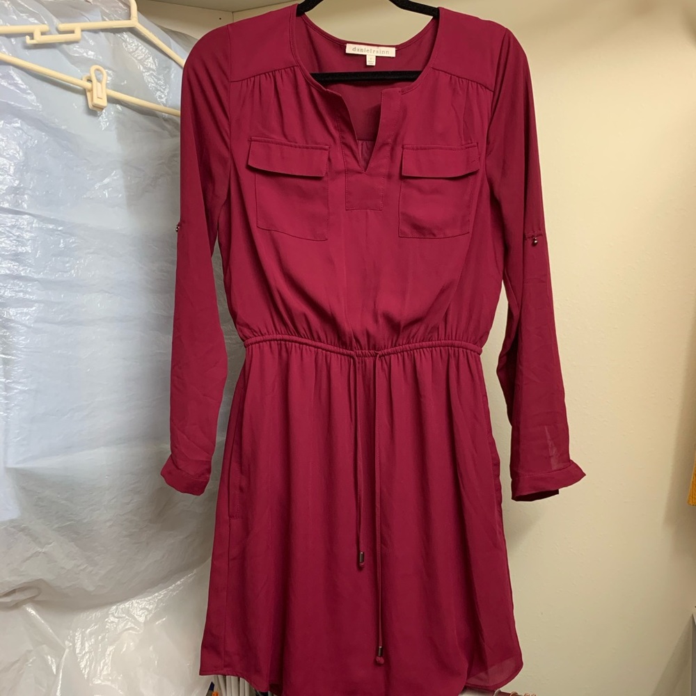 Maroon long sleeve dress